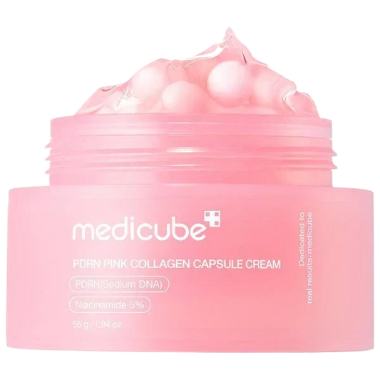 Medicube PDRN Pink Collagen Capsule Cream 55g jar, the cream step of the PDRN routine