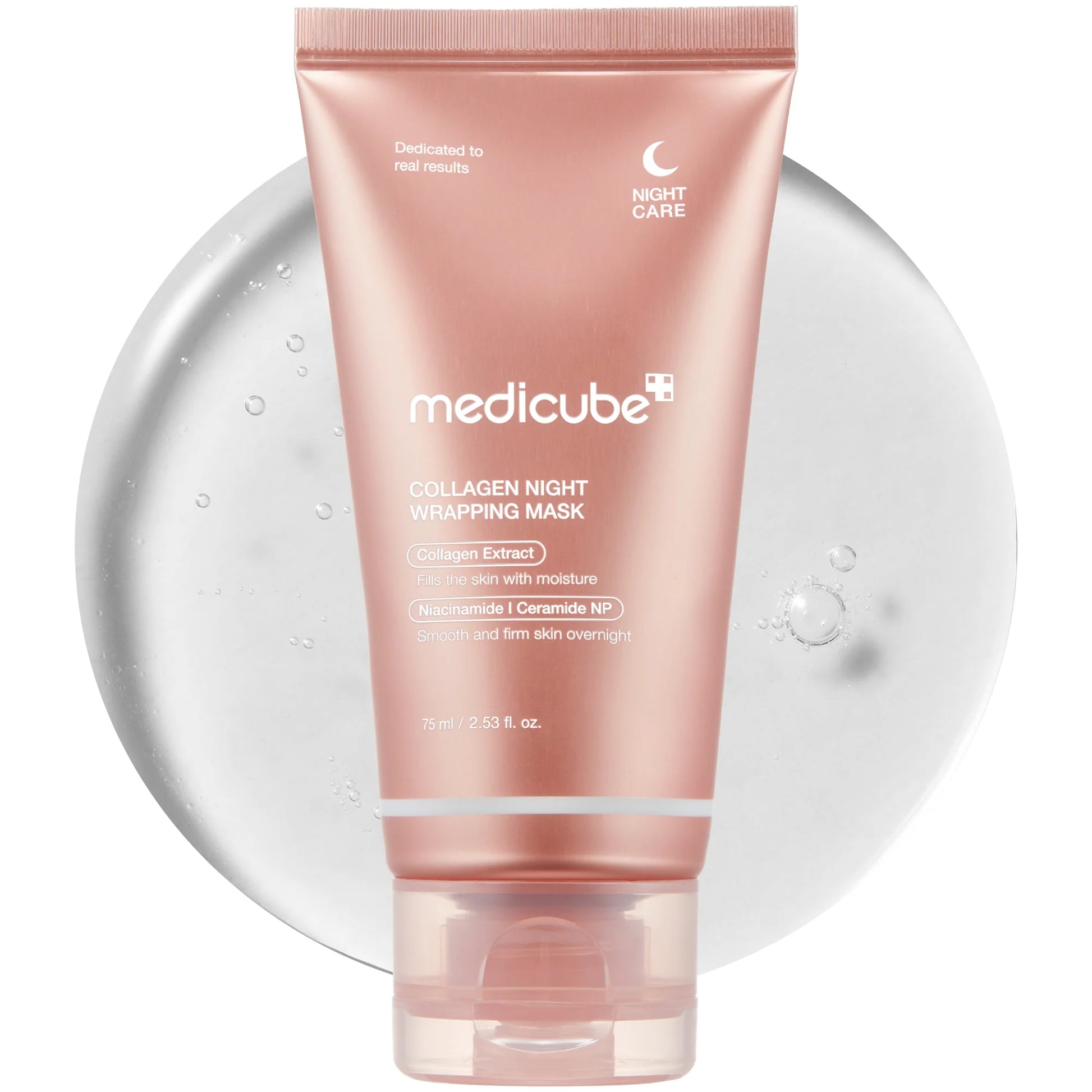 Medicube Collagen Night Wrapping Mask 75ml, Korean overnight peel-off mask with collagen, niacinamide, and ceramide NP