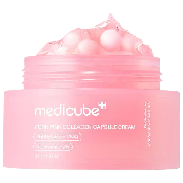 Medicube PDRN Pink Collagen Capsule Cream 55g, Korean cream with salmon-derived PDRN, collagen, and peptide complex