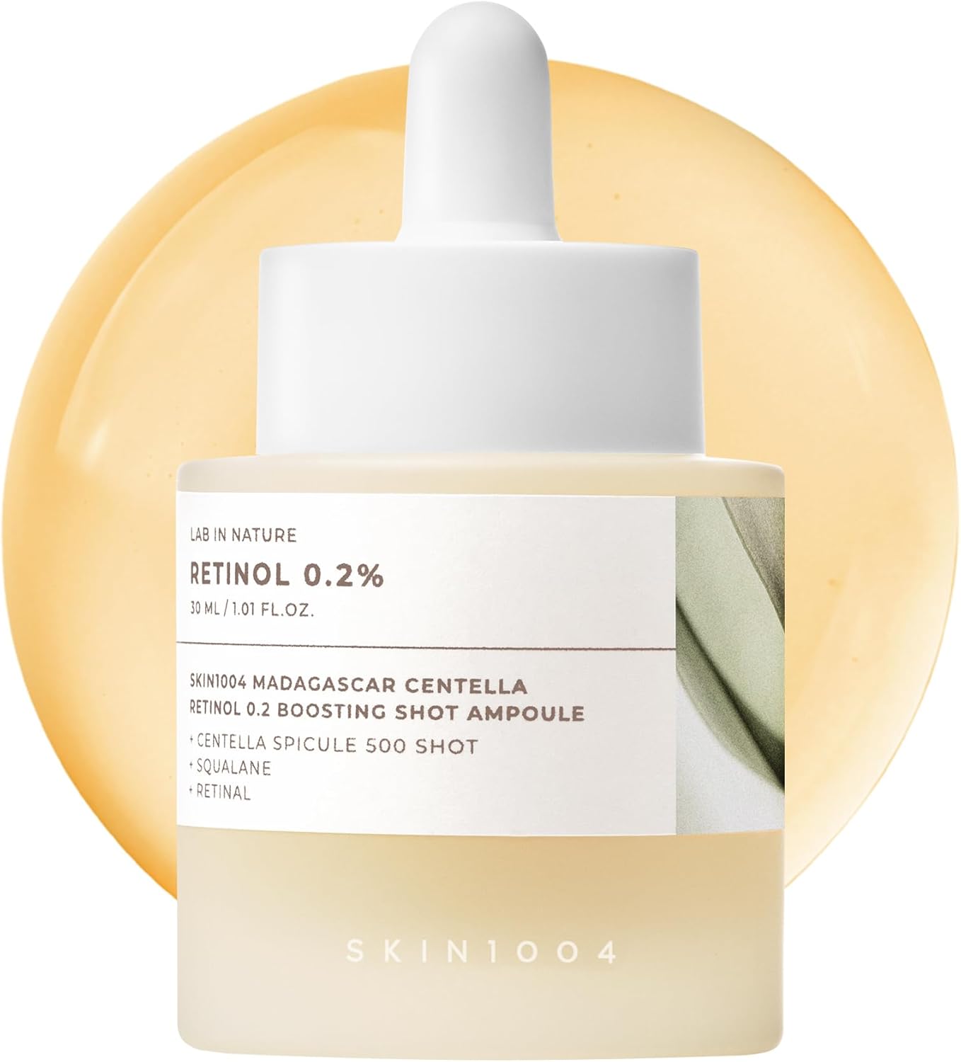 SKIN1004 Centella Retinol Boosting Shot Ampoule 30ml, Korean ampoule with 0.2 percent retinol, retinal, and centella spicules