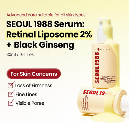 K-SECRET Seoul 1988 Serum: Retinal Liposome 2% + Black Ginseng 30ml