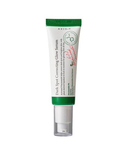AXIS-Y Dark Spot Correcting Glow Serum 50ml bottle with niacinamide and squalane