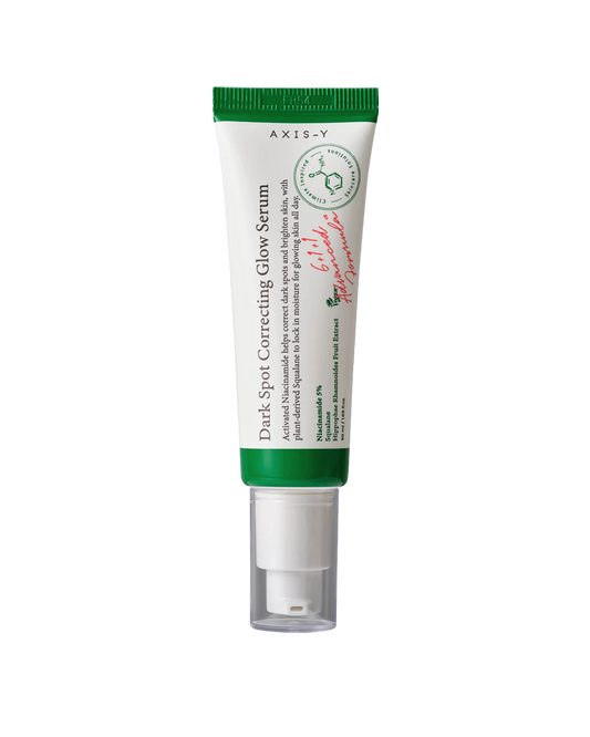 AXIS-Y Dark Spot Correcting Glow Serum 50ml bottle with niacinamide and squalane