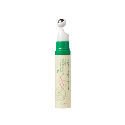 AXIS-Y Vegan Collagen Eye Serum 10ml, frosted pump bottle with vegan collagen, peptides, and adenosine