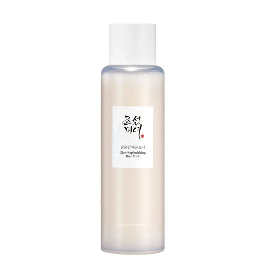 Beauty of Joseon Glow Replenishing Rice Milk 150ml, white bottle with rice extract and centella asiatica emulsion