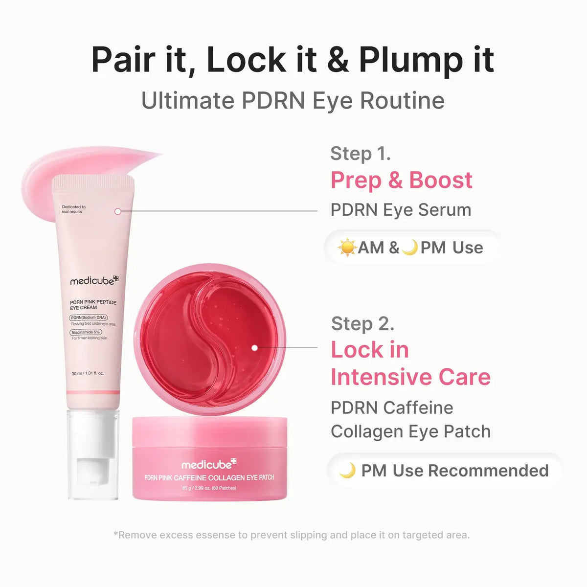 Medicube PDRN Pink Caffeine Collagen Eye Patch 60 Patches