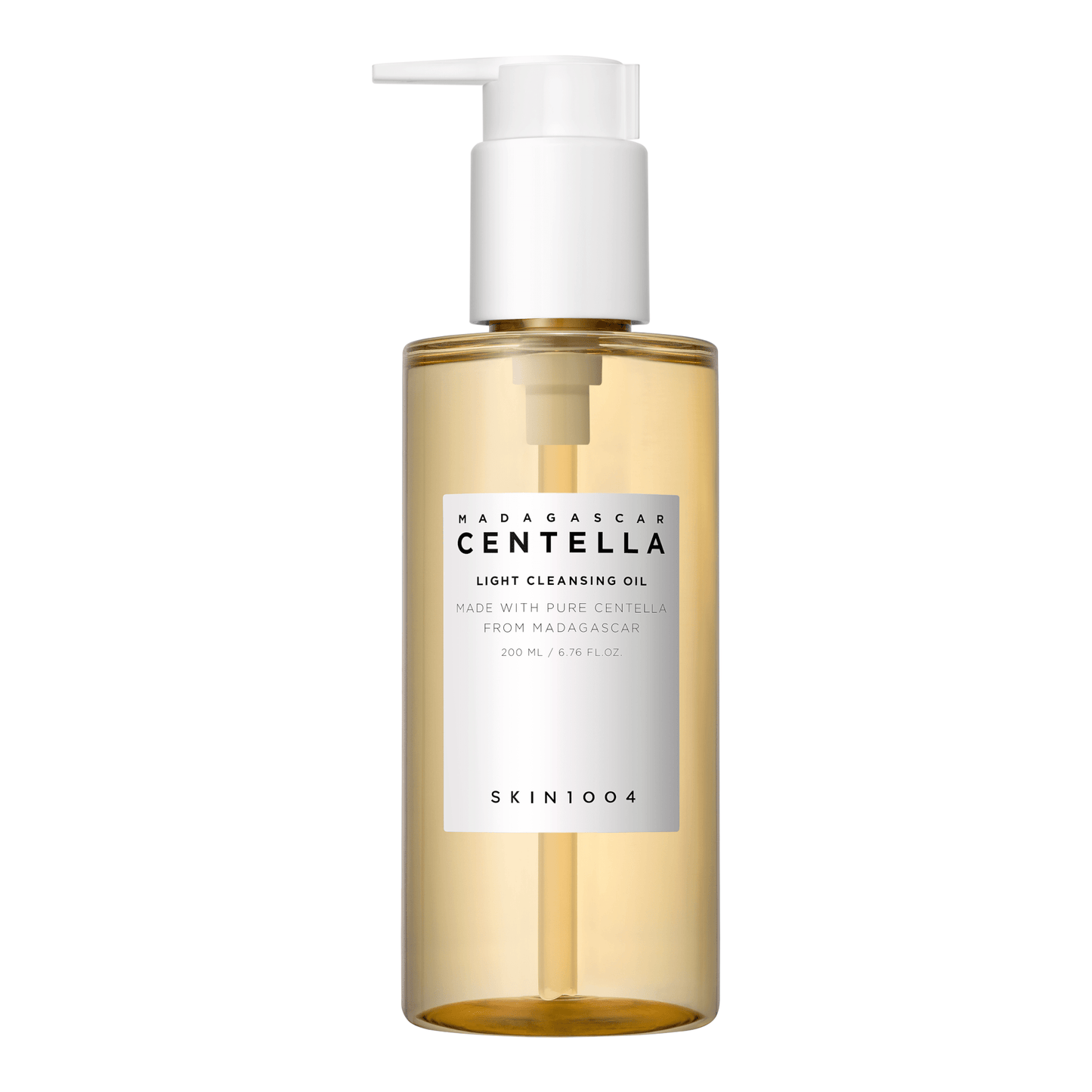 SKIN1004 Madagascar Centella Light Cleansing Oil 200ml, clear pump bottle with centella asiatica extract