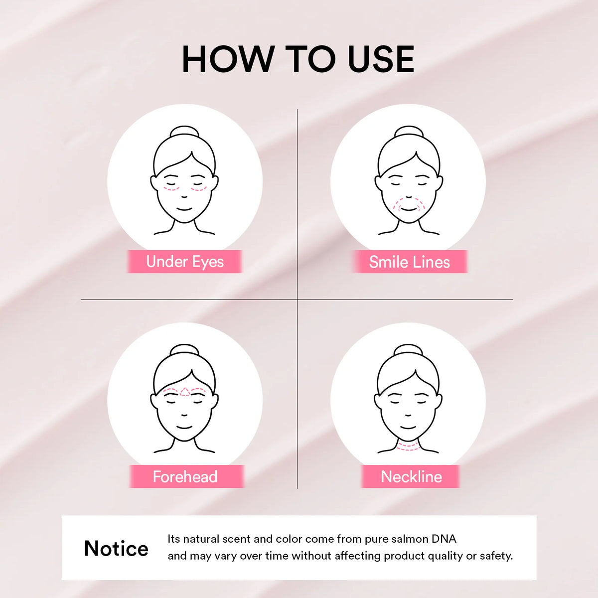 How to use Abib PDRN Volume Fill-it: pat it under the eyes, on smile lines, forehead and neck