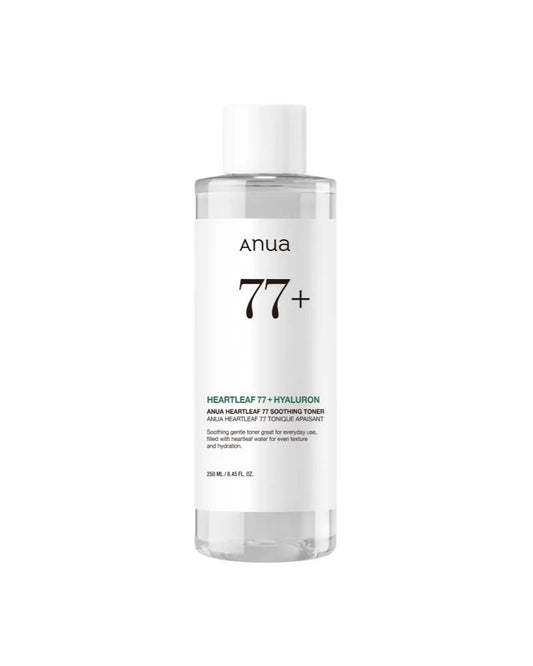 Anua Heartleaf 77% Soothing Toner 250ml, clear bottle with houttuynia cordata extract