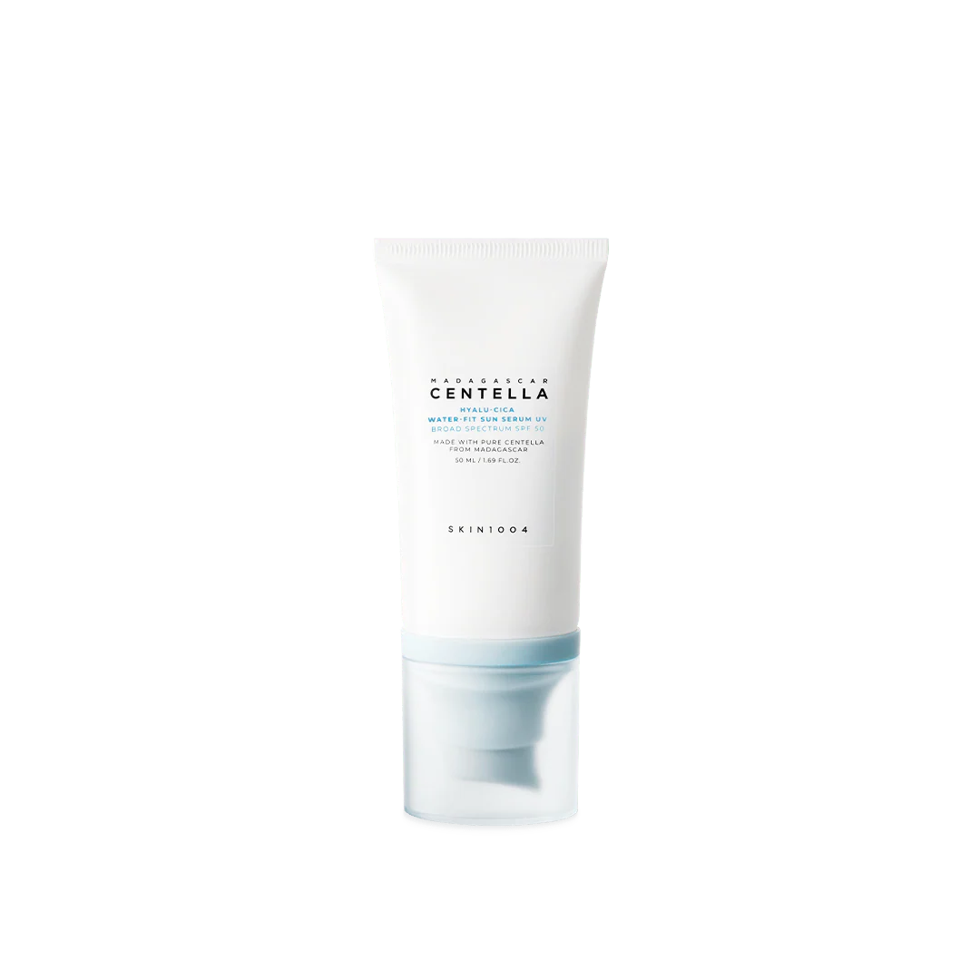 SKIN1004 Madagascar Centella Hyalu-Cica Water-Fit Sun Serum 50ml, white bottle with centella and niacinamide
