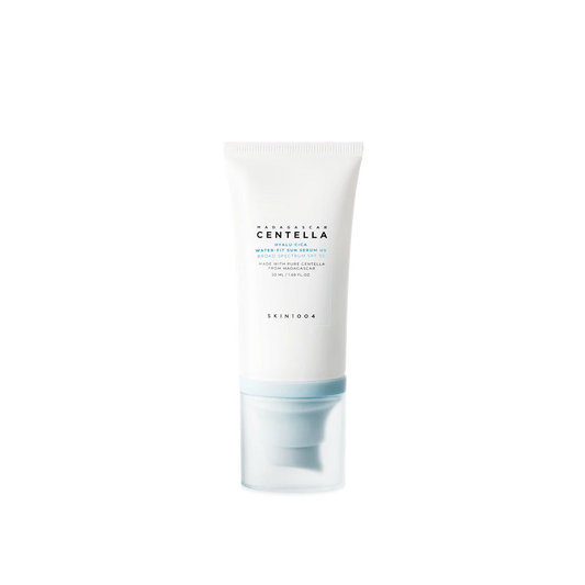SKIN1004 Madagascar Centella Hyalu-Cica Water-Fit Sun Serum 50ml, white bottle with centella and niacinamide