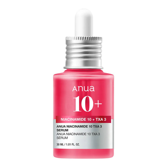 Anua Niacinamide 10 TXA 4 Serum 30ml, white dropper bottle with niacinamide and tranexamic acid